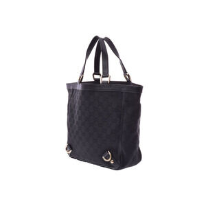 Gucci leather canvas black handbag GG